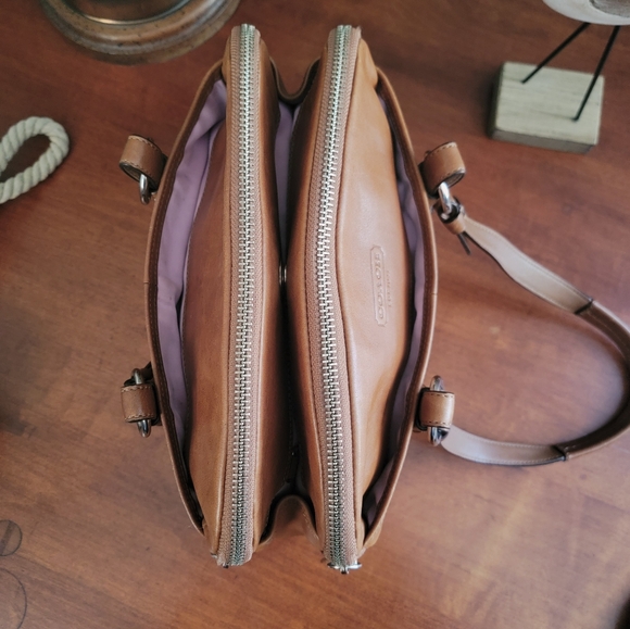 Coach Bonnie 12695 Satchel British Tan Leather Shoulder Bag Y2K - Picture 13 of 16